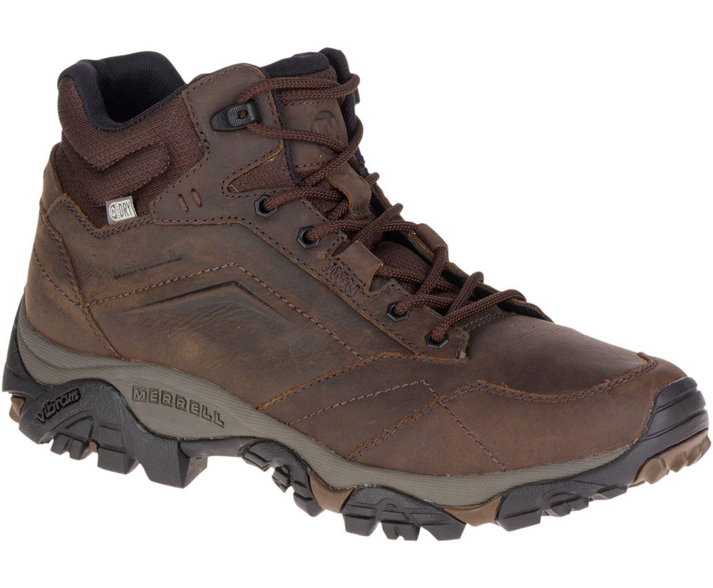 Kozaki Merrell Męskie Brązowe - Moab Adventure Mid Waterproof Wide Width - 510437-EWX